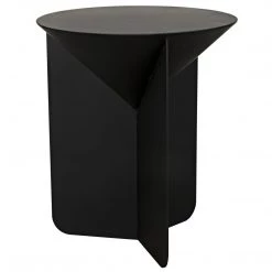 Noir Furniture Noir Lora Side Table, Black Steel Accent Tables