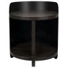Noir Furniture Noir Mondo Bongo Side Table, Ebony Walnut With Steel Accent Tables