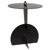 Noir Furniture Noir Mobilis Side Table, Black Steel Accent Tables