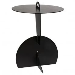 Noir Furniture Noir Mobilis Side Table, Black Steel Accent Tables