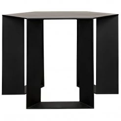 Noir Furniture Noir Modicus Side Table, Black Steel Accent Tables