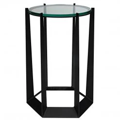 Noir Furniture Accent Tables Noir Janus Side Table, Black Steel