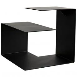 Noir Furniture Accent Tables Noir Solo Side Table, Black Steel