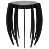 Noir Furniture Accent Tables Noir Spikes Side Table, Black Steel With Glass Top