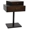 Noir Furniture Noir Enola Side Table, Ebony Walnut With Steel Base