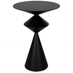 Noir Furniture Noir Zasa Side Table, Black Steel Accent Tables