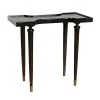 Noir Furniture Noir Taylor Side Table, Hand Rubbed Black With Light Brown Trim