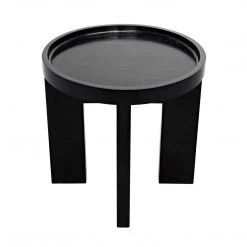 Noir Furniture Gavin Side Table, Hand Rubbed Black Accent Tables