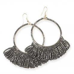 Ink + Alloy Jewelry Fringe Hoop Seed Bead Earrings - 3.5