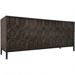 CFC Furniture Hadley 9 Drawer Buffet, Walnut/Metal
