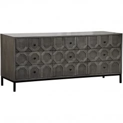 CFC Furniture Hadley 9 Drawer Buffet, Walnut/Metal