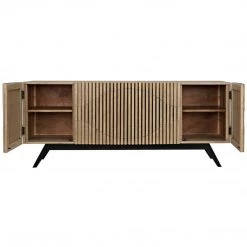 Noir Furniture Noir Illusion Sideboard With Metal Base, Bleached Walnut