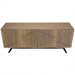 Noir Furniture Noir Illusion Sideboard With Metal Base, Bleached Walnut