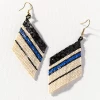 Ink + Alloy Jewelry Ivory Black Lapis Diamond Luxe Stripe Earrings