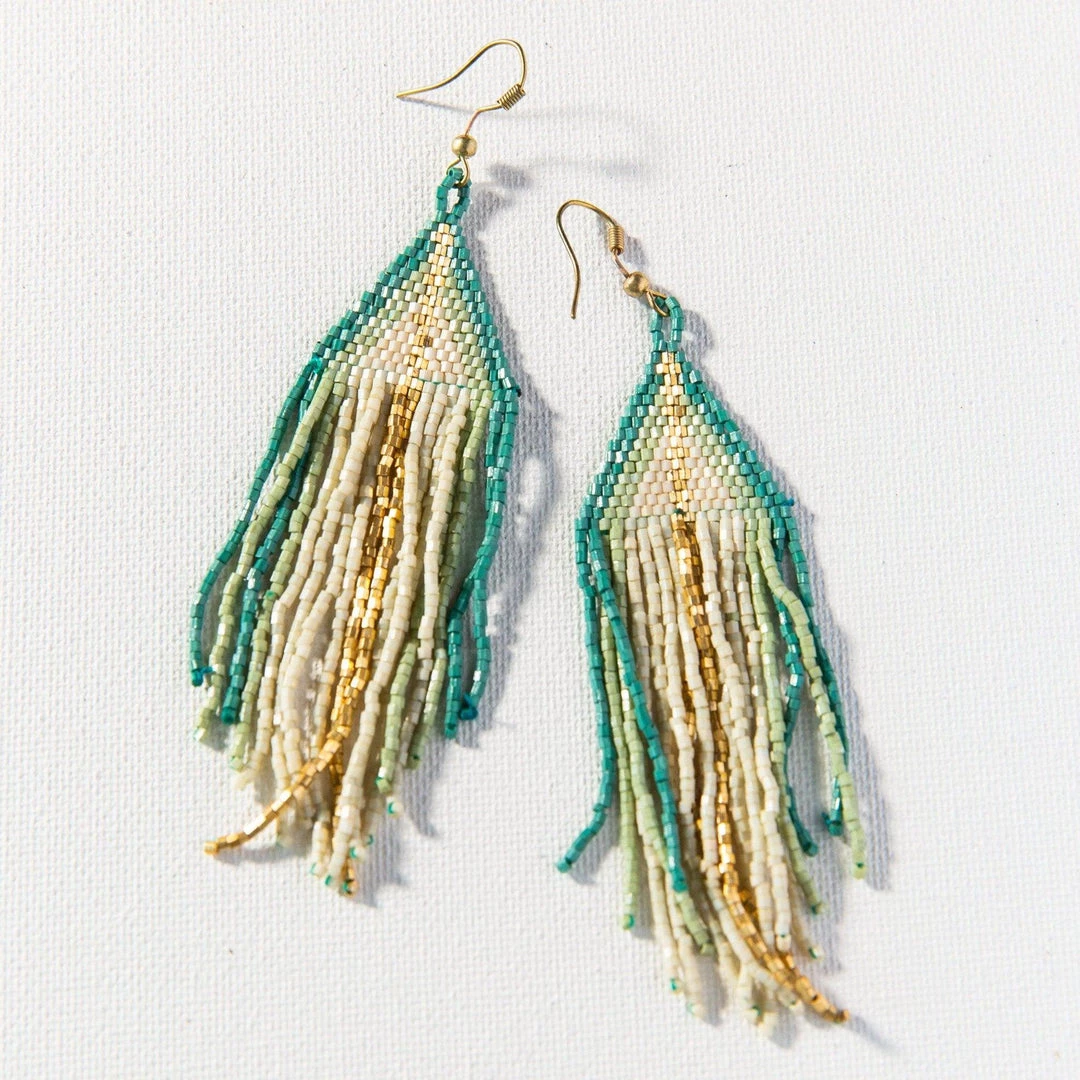 Ink + Alloy Jewelry Ivory With Teal Ombre Luxe Earring