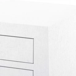 Bungalow 5 - Jacqui 3-Drawer Side Table In White Grasscloth