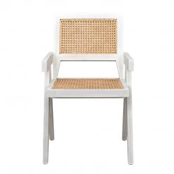 Noir Furniture Jude Chair With Caning, White Wash