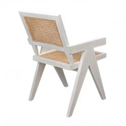 Noir Furniture Jude Chair With Caning, White Wash