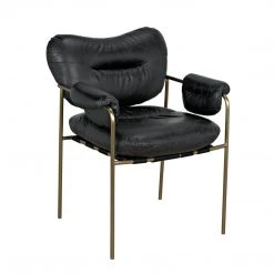 Noir Furniture Noir Aphrodites Chair, Metal With Leather