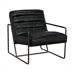 Noir Furniture Sofas Noir Demeter Chair, Metal And Leather