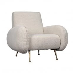 Noir Furniture Sofas Noir Hera Chair, Boucle Fabric