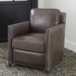 The Uttermost Co. Chairs Roo Leather Club Chair Smoke