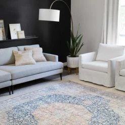 Loloi Rugs Layla Collection - LAY-07 Blue/Tangerine