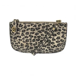 Joy Accessories Leopard Crossbody Wristlet Clutch