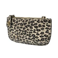 Joy Accessories Leopard Crossbody Wristlet Clutch