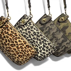 Joy Accessories Leopard Crossbody Wristlet Clutch