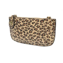 Joy Accessories Leopard Crossbody Wristlet Clutch