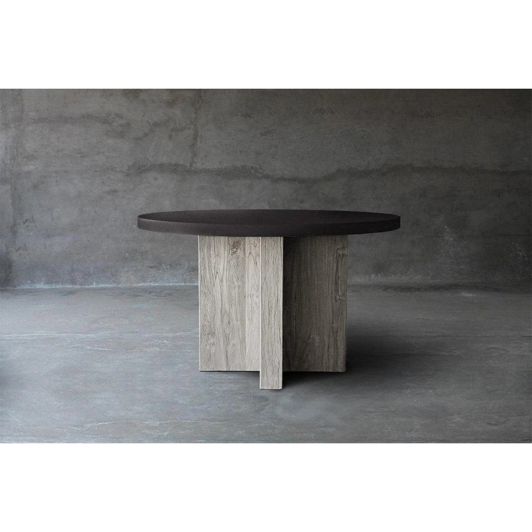 Organic Restoration Concrete Top Dining Table - T Base