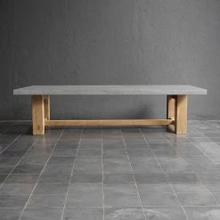 Organic Restoration Outdoor Cocktail Table (teak + Concrete) Furniture