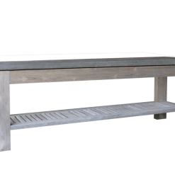 Organic Restoration Concrete & Reclaimed Teak Console