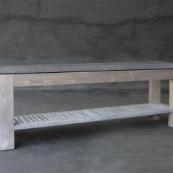 Organic Restoration Concrete & Reclaimed Teak Console