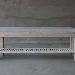 Organic Restoration Concrete & Reclaimed Teak Console