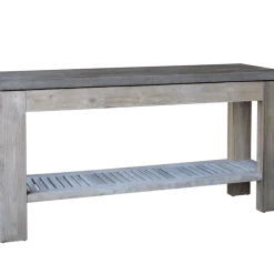 Organic Restoration Concrete & Reclaimed Teak Console