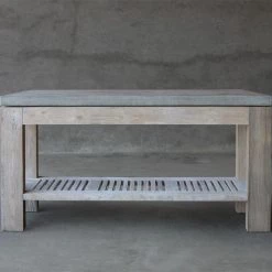 Organic Restoration Concrete & Reclaimed Teak Console