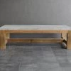 Organic Restoration Outdoor Cocktail Table (teak + Concrete) Furniture