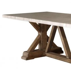 Organic Restoration Reclaimed Timber Trestle Table With Concrete Top