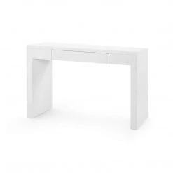Bungalow 5 - Morgan Grasscloth Console Table In White