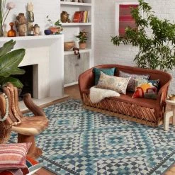 Loloi Rugs Justina Blakeney Malik Rug Collection - MAL-09 Ivory/Ocean