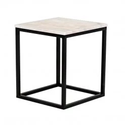 Accent Tables Noir Furniture Manning Side Table, Black Metal, Small