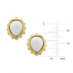 Susan Shaw Jewelry Susan Shaw Handcast Gold White Stud Earrings