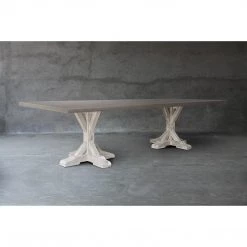 Organic Restoration Long Concrete Top Dining Table - R Base