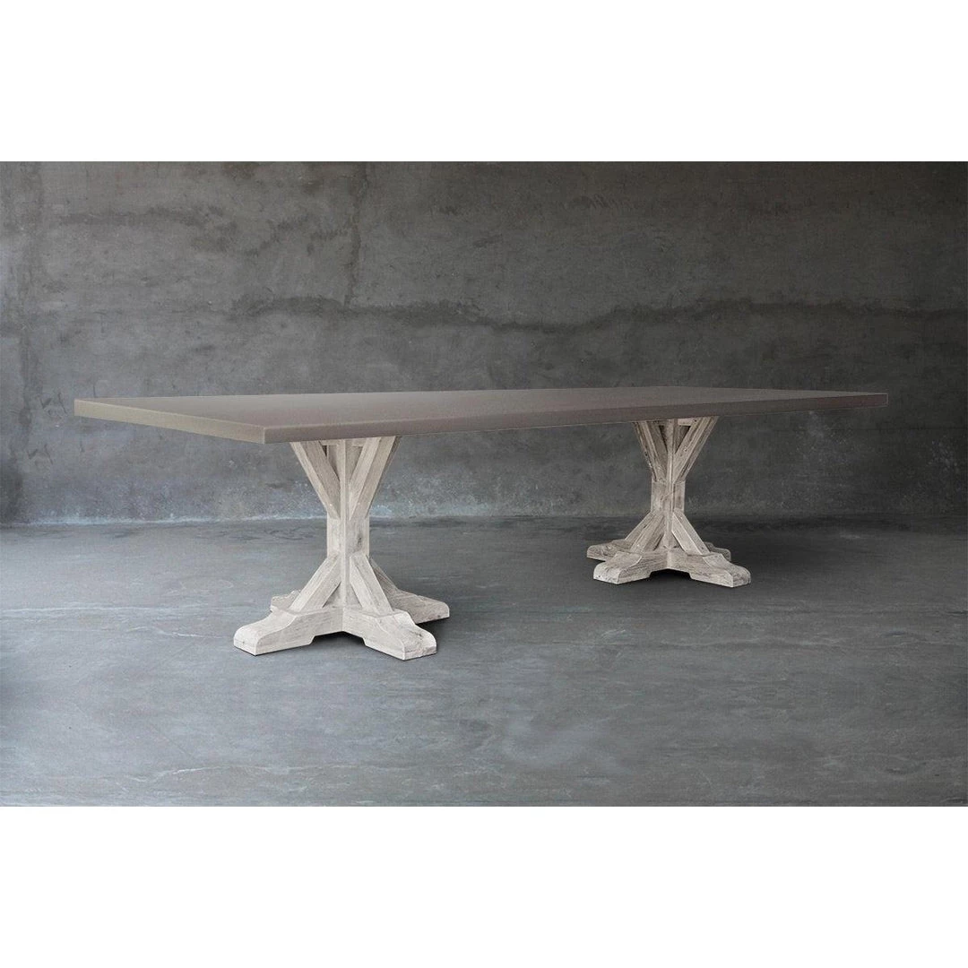 Organic Restoration Long Concrete Top Dining Table - R Base