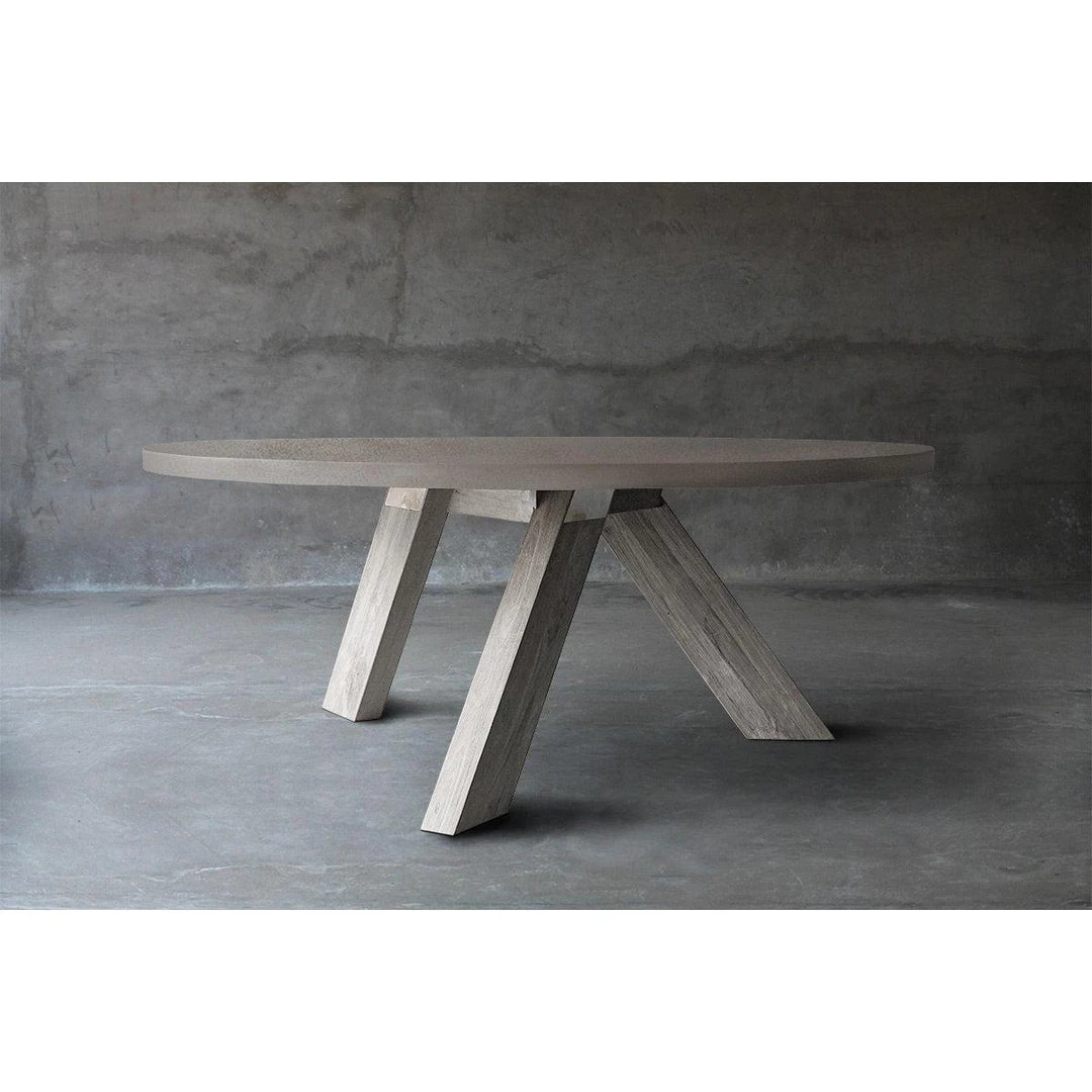 Organic Restoration Concrete Top Dining Table - V Base