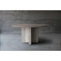 Organic Restoration Concrete Top Dining Table - T Base