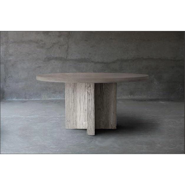 Organic Restoration Concrete Top Dining Table - T Base