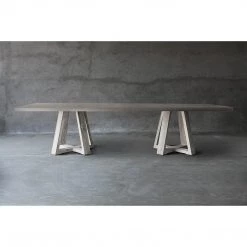 Organic Restoration Concrete Top Dining Table - Double X Base